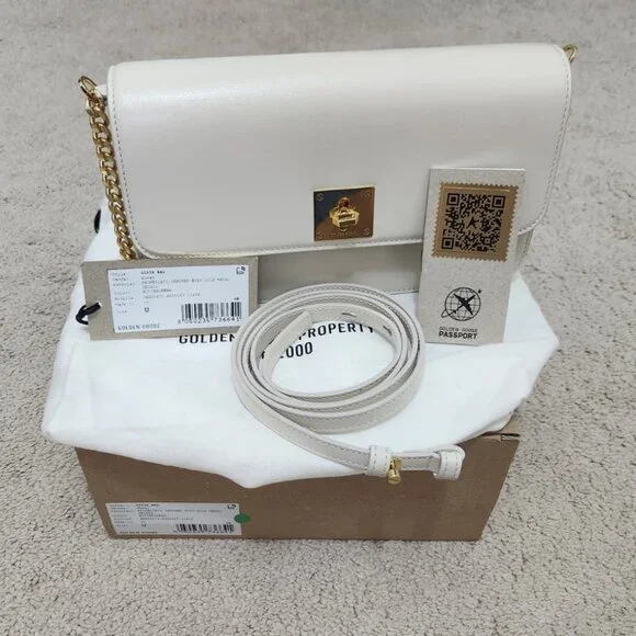 Golden Goose Gioia Bag in butter-colored boarded leather with gold details - Picture 3 of 10